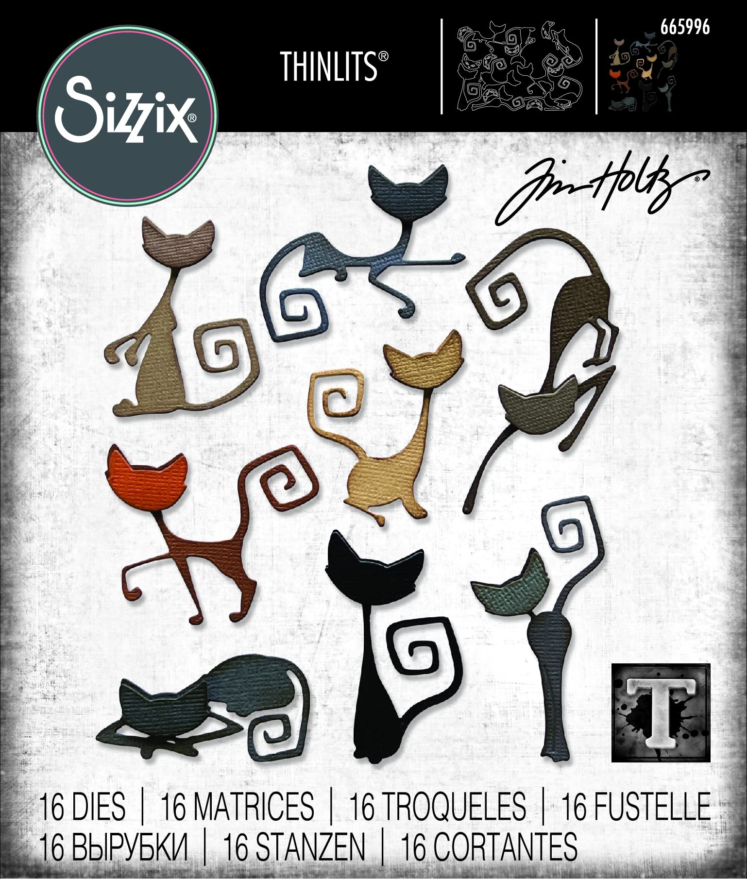 Amazon.com: Sizzx Thinlits Die Set 16PK Mischievous by Tim Holtz